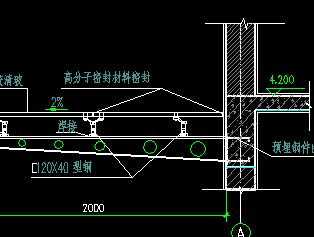 钢结构玻璃雨蓬大样图