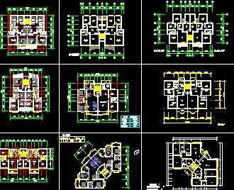 70种一梯两户户型平面图