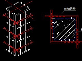 柱模板示意图(钢模板)