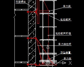 某工程导轨式爬架详图