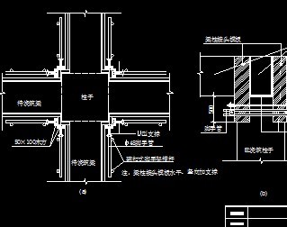 住宅楼梁柱接头模板处理大样图