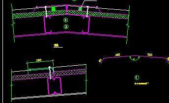 某网架结构屋脊及屋面板搭接节点构造详图