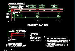 某非抗震屋面层框架梁wkl纵向钢筋构造节点详图