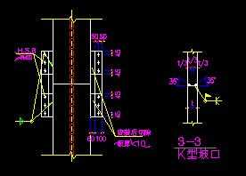某钢结构h型钢柱拼接节点构造详图