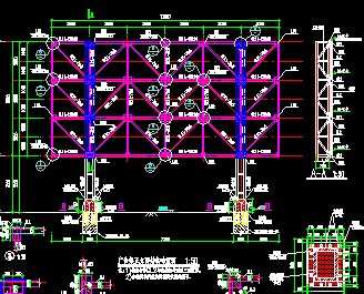 双柱钢结构广告牌施工图