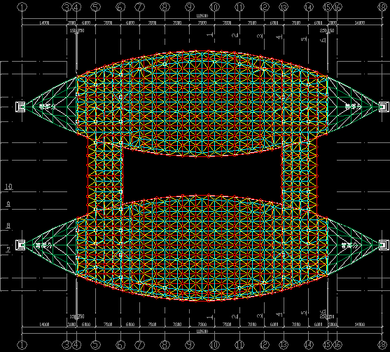 某体育馆异形网架施工图