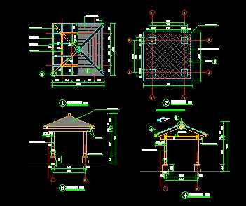 某园林木亭结构施工图免费下载 - 混凝土结构 - 土木