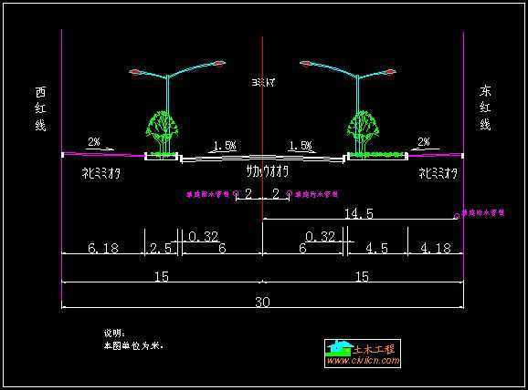 道路横断面及管线布置图