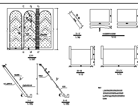 路堑边坡拱型骨架防护设计图