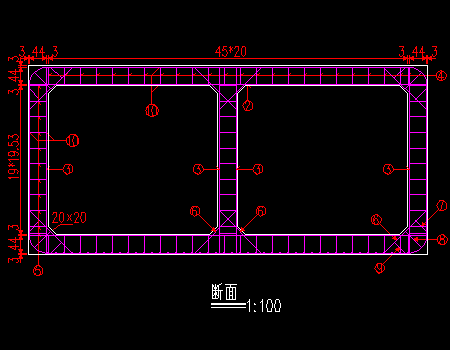 箱涵工程1号箱涵钢筋构造图