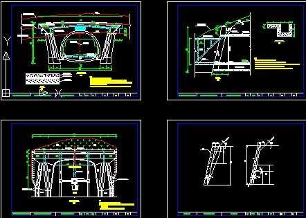 毕业设计隧道翼墙式洞门设计图纸