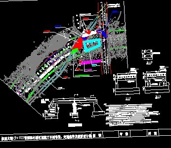 中桥区域施工平面布置,交通疏导及便桥设计图