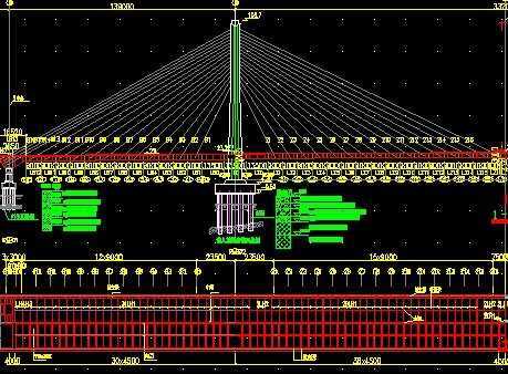 双塔双索面三跨叠合梁斜拉桥施工图免费下载 - 桥梁