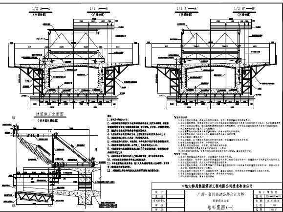 悬臂浇注连续桥梁挂篮施工图 - 桥梁图纸