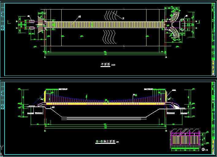 铁桥-66m人行悬索桥设计图纸