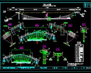 主跨1000m的钢加劲梁悬索桥施工图纸