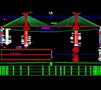 双塔双索面预应力混凝土斜拉桥全套施工图纸
