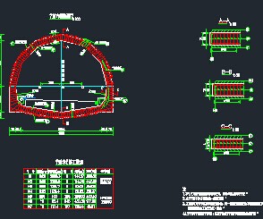 某高速隧道洞口段衬砌施工图纸