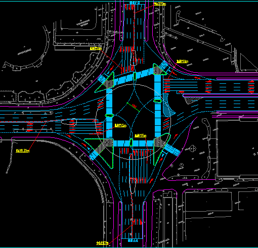 超大型十字路口交通规划设计图