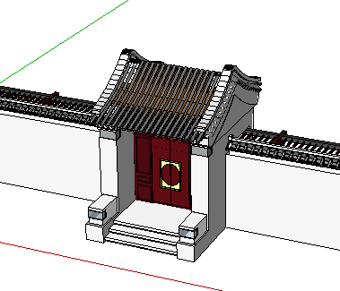 中式院门sketchup模型免费下载 大门,牌坊 土木工程网