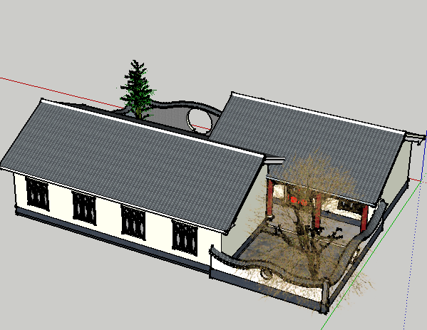 仿古住宅建筑sketchup模型