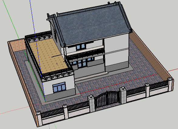 仿古住宅建筑sketchup模型