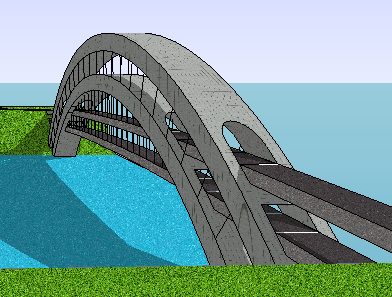 景观桥sketchup模型