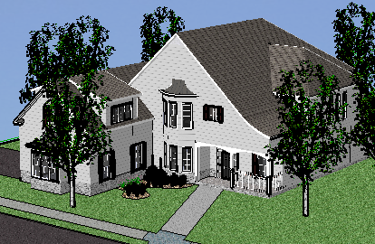 二层欧式坡顶别墅sketchup模型