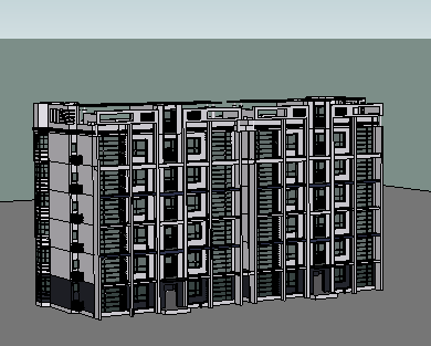 六层住宅楼sketchup模型