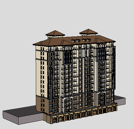 十四层欧式住宅楼sketchup模型