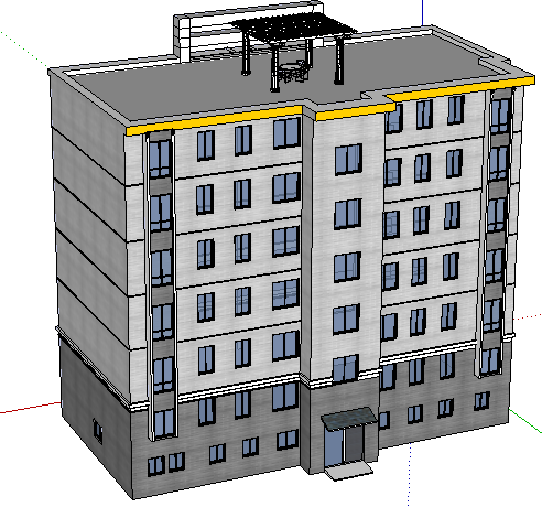 六层住宅楼sketchup模型