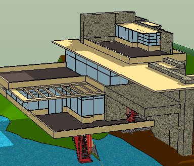 三层流水别墅sketchup模型