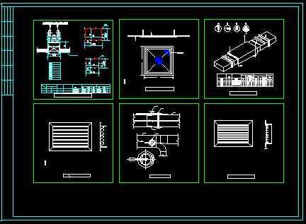 风管风口管件阀门安装节点cad图