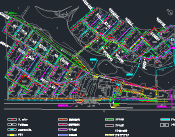 某住宅区综合管网平面图免费下载 - 市政小区给排水图