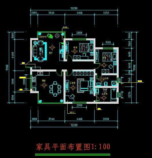 三室一厅两卫平面图免费下载 - 建筑户型平面图