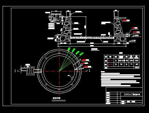 1000方圆形浆砌石蓄水池设计图纸