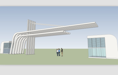 厂区大门sketchup模型