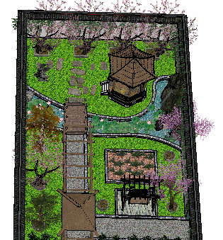 庭院景观设计SU模型