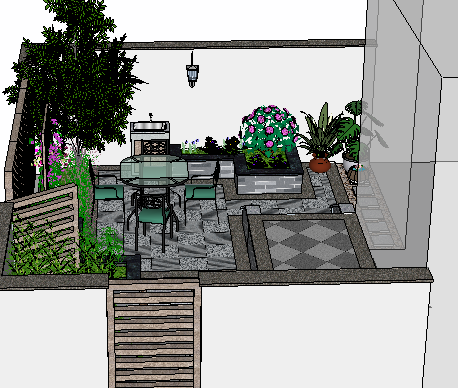 家庭小庭院景观模型设计