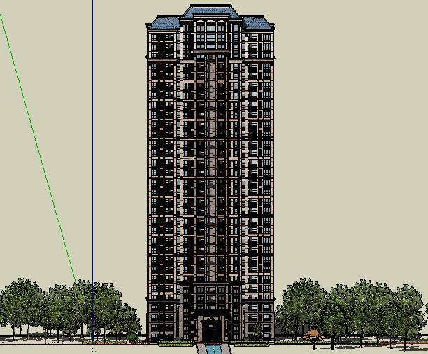 33层住宅楼建筑设计tchup模型