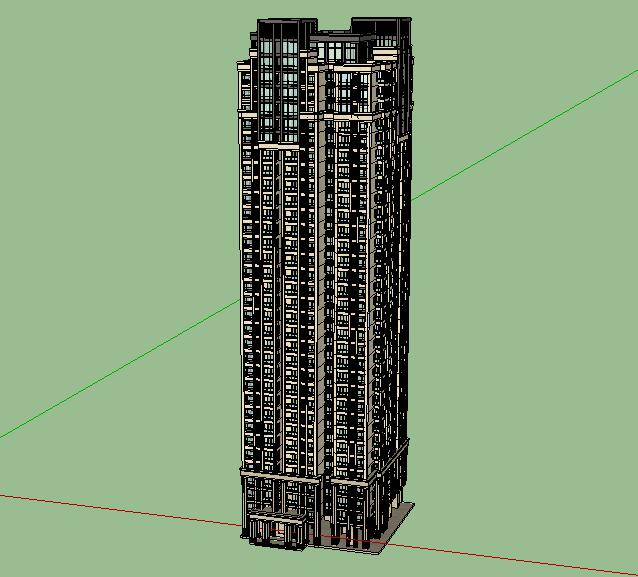 32层住宅楼sketchup模型