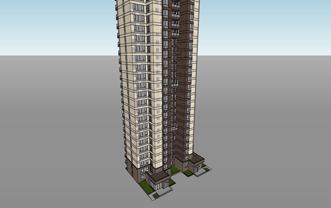 新中式住宅楼SketchUp模型