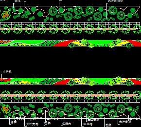 道路标准段绿化设计图纸