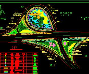 某互通立交桥绿化设计图纸
