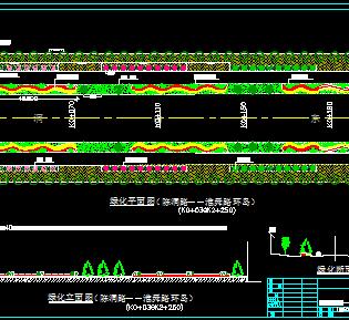 某市政道路绿化带设计图纸