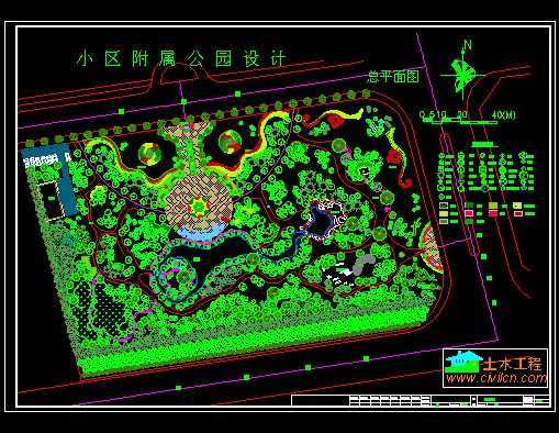 小区公园总平面图免费下载 景观规划设计 土木工程网