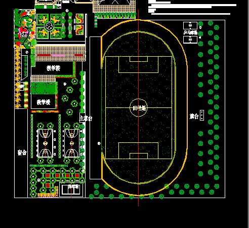 某中学校园绿化平面图纸免费下载 - 景观规划设计