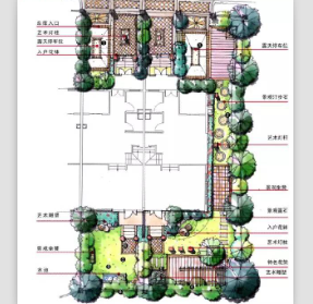 别墅庭院景观设计平面图免费下载