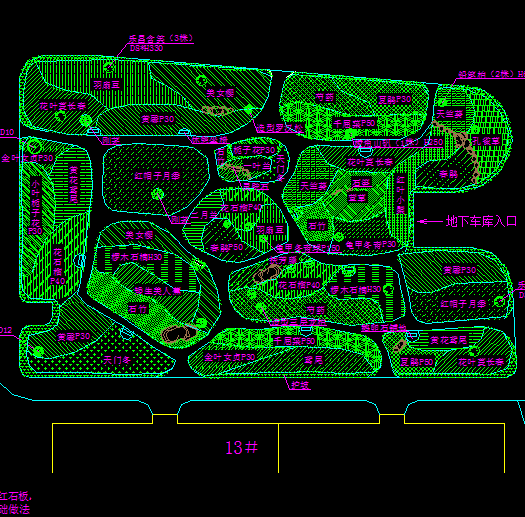 某岩石园绿化设计图
