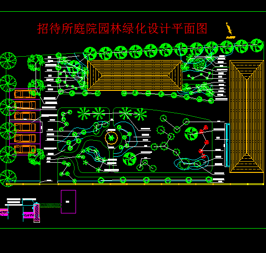 某招待所庭院园林绿化规划平面图